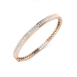 Clover Diamant-Kettenarmband mit Lünetten- und Pavé-Fassung aus Naturdiamanten in Platin