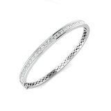 Clover Diamant-Kettenarmband mit Lünetten- und Pavé-Fassung aus Naturdiamanten in Platin