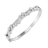 Clover Diamant-Kettenarmband mit Lünetten- und Pavé-Fassung aus Naturdiamanten in Platin