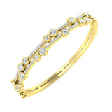 Clover Diamant-Kettenarmband mit Lünetten- und Pavé-Fassung aus Naturdiamanten in Platin