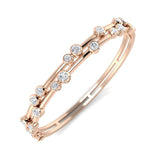 9K Yellow Gold Round Cut Lab Grown Diamond Bezel Set Bubble Hinged Bangle with Box Clasp