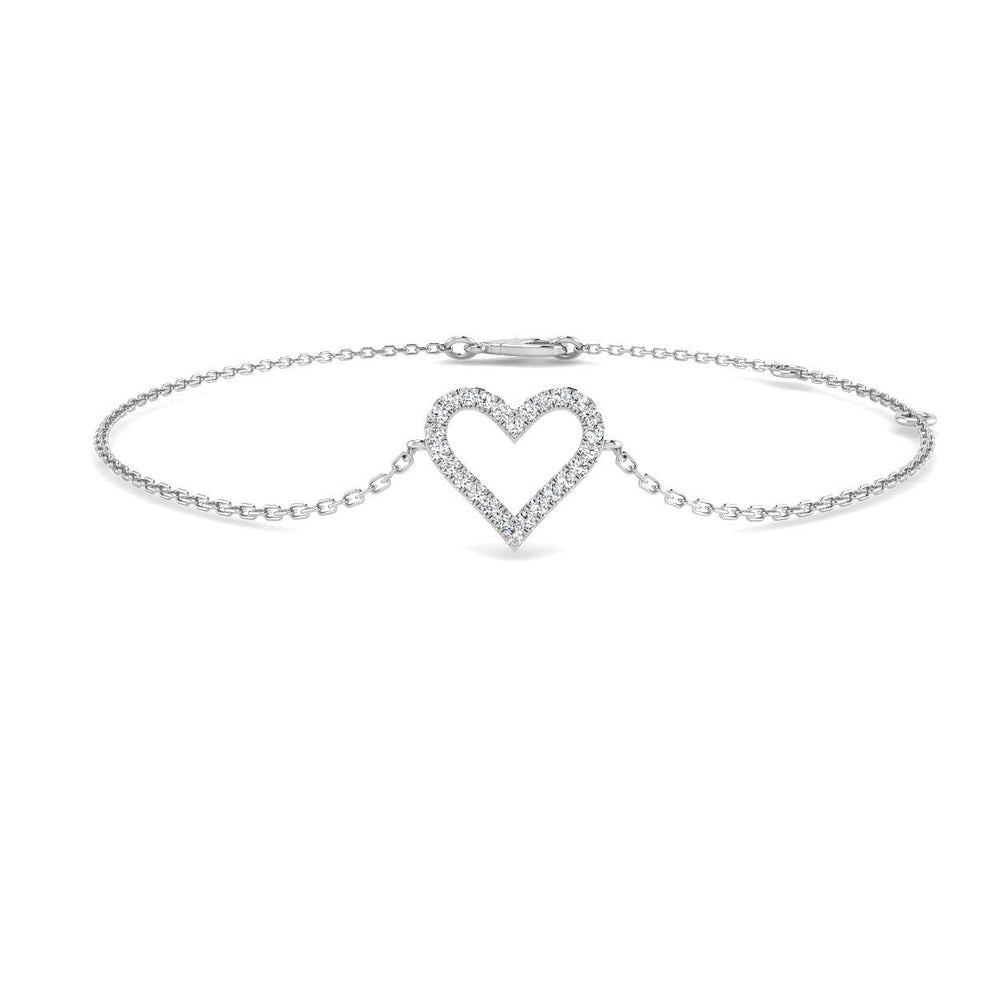 Diamond Heart Bracelet, Pave Diamond Jewelry, Romantic Gift For Her