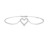 Diamond Heart Bracelet, Pave Diamond Jewelry, Romantic Gift For Her