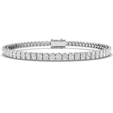 Lab Grown Diamond Bracelet, Diamond Tennis Bracelet, 9K White Gold Bracelet, Semi Bezel Diamond Bracelet