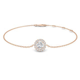 Clover Diamant-Kettenarmband mit Lünetten- und Pavé-Fassung aus Naturdiamanten in Platin