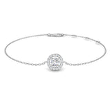 Clover Diamant-Kettenarmband mit Lünetten- und Pavé-Fassung aus Naturdiamanten in Platin