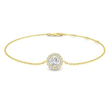 Clover Diamant-Kettenarmband mit Lünetten- und Pavé-Fassung aus Naturdiamanten in Platin