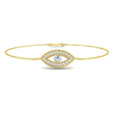 9K Yellow Gold Lab Grown Diamond Evil Eye Protection Bracelet – Spiritual Good Luck Charm Jewellery