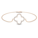 Clover Style Diamond Chain Bracelet in Gold or Platinum | Lab & Natural Diamonds