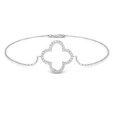 Clover Style Diamond Chain Bracelet in Gold or Platinum | Lab & Natural Diamonds