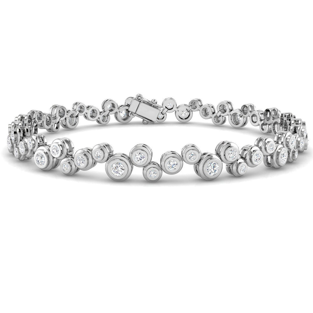 Natural Diamond Bracelet, Diamond Tennis Bracelet, Bezel Set Diamond Bracelet, Cluster Diamond Bracelet