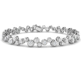 Natural Diamond Bracelet, Diamond Tennis Bracelet, Bezel Set Diamond Bracelet, Cluster Diamond Bracelet