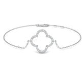 Clover Style Diamond Chain Bracelet in Gold or Platinum | Lab & Natural Diamonds