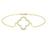 Clover Style Diamond Chain Bracelet in Gold or Platinum | Lab & Natural Diamonds