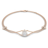 Lobster Clasp Gold Bracelet, Women Natural Diamond Bracelet