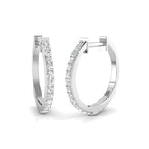 Natural/Lab-Grown Round Cut Diamond Hoop Earring in Gold - UK Hallmarked