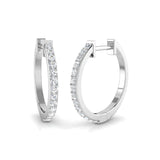 Natural/Lab-Grown Round Cut Diamond Hoop Earring in Gold - UK Hallmarked