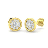 Elegant 0.25Ct Round Diamond Cluster Stud Earrings in White Gold