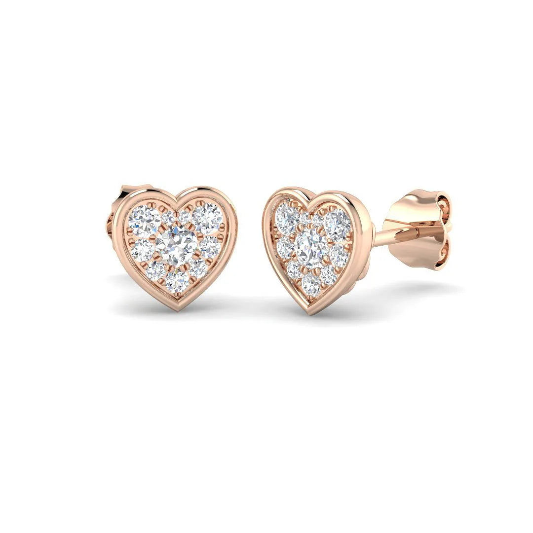 0.25 Carat Natural/Lab Grown Diamond Halo Earring In 9K/18K Hallmarked Gold