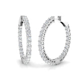 Lab-Grown & Natural Round Diamond Hoop Earrings | 9K/18K Gold, UK Hallmarked