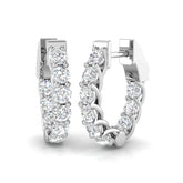 2.00 Ct Natural & Lab-Grown Round Cut Diamond Hoop Earrings | Prong Setting | 9K/18K Gold, Platinum