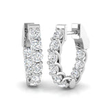 2.00 Ct Natural & Lab-Grown Round Cut Diamond Hoop Earrings | Prong Setting | 9K/18K Gold, Platinum