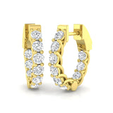 2.00 Ct Natural & Lab-Grown Round Cut Diamond Hoop Earrings | Prong Setting | 9K/18K Gold, Platinum
