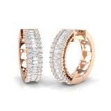 Round & Baguette Diamond Hoop Earrings | Natural & Lab-Grown, 1.50–2.30 Ct, Gold & Platinum