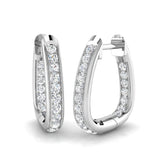 0.50 Ct Natural & Lab-Grown Round Cut Diamond Hoop Earrings | Pavé Setting | 9K/18K Gold, Platinum