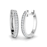 0.25 Ct Natural & Lab-Grown Round Cut Diamond Hoop Earrings | Pavé Setting | 9K/18K Gold, Platinum