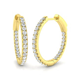 0,50 Karat natürlicher/im Labor gezüchteter Diamant im Rundschliff, Ohrringe in Gold – Hergestellt in Großbritannien