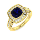 Diamond Bakibgktoke Blue Sapphire Ring | 2.25ct