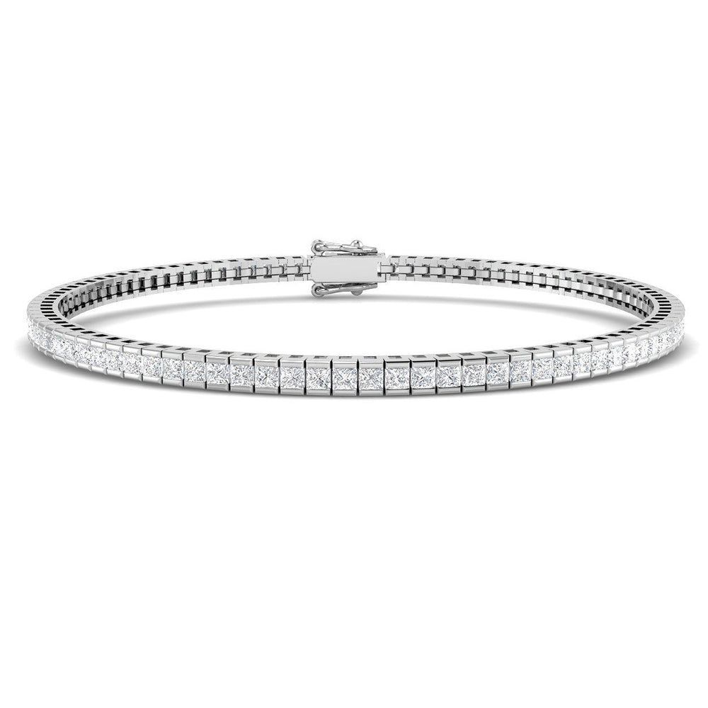 Natural Diamond Bracelet, Princess Cut Diamond Bracelet, Diamond Tennis Bracelet, Channel Set Diamond Bracelet