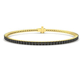 Bracelet de tennis de luxe en or et platine, serti de diamants ronds.