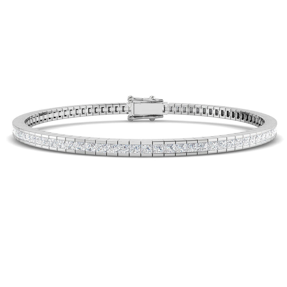 Natural Diamond Bracelet, Princess Cut Diamond Bracelet, Diamond Tennis Bracelet, Channel Set Diamond Bracelet