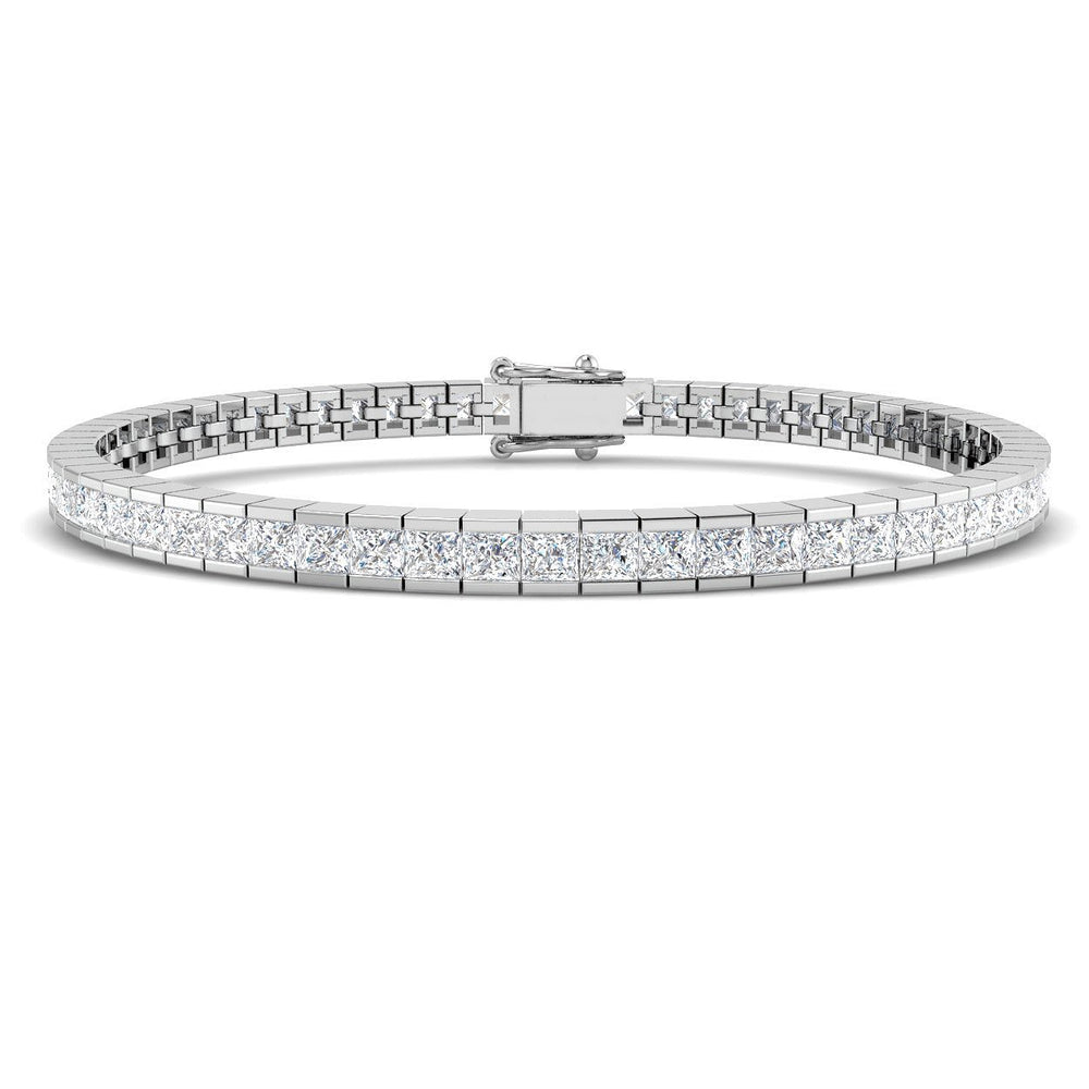 Natural Diamond Bracelet, Princess Cut Diamond Bracelet, Diamond Tennis Bracelet, Channel Set Diamond Bracelet