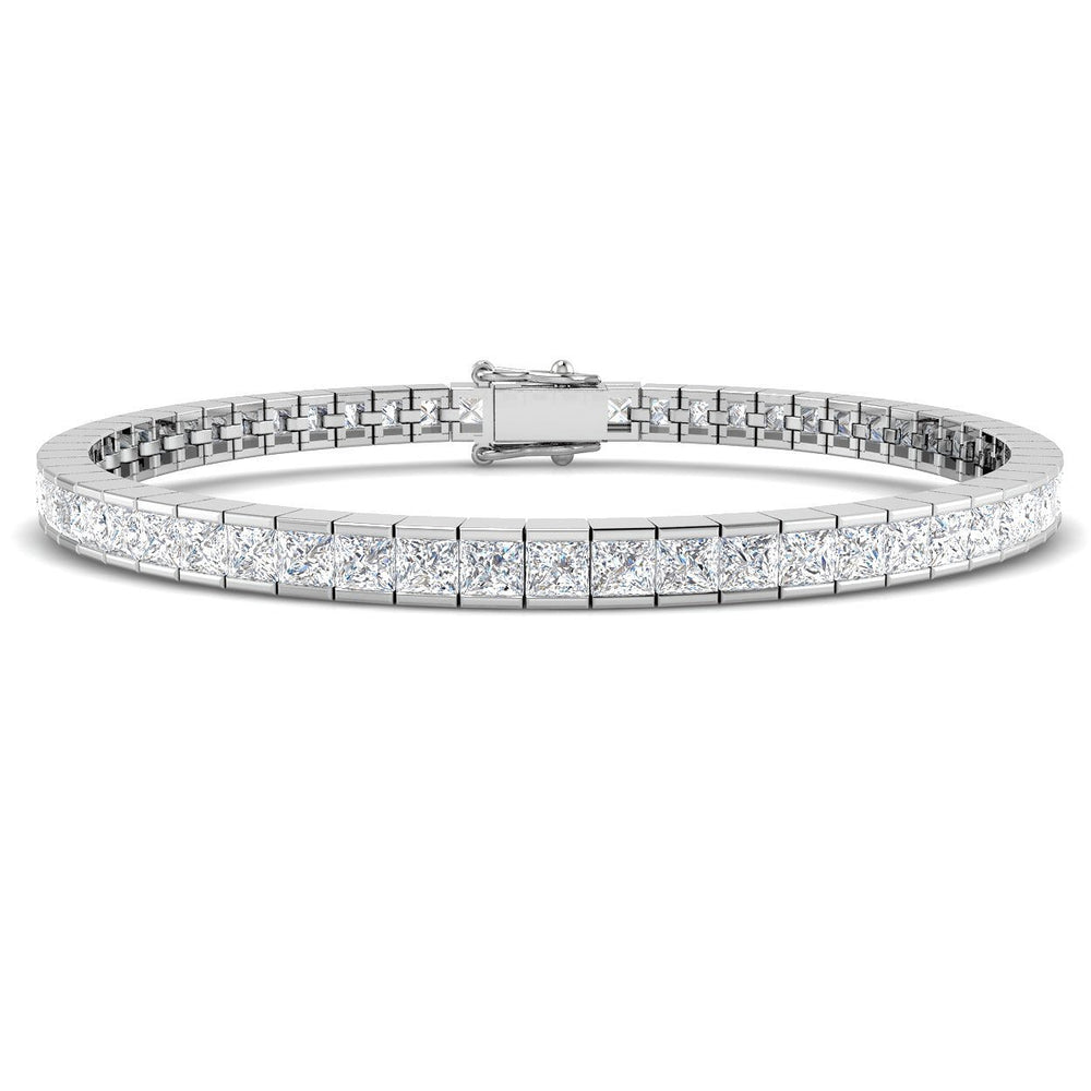 Natural Diamond Bracelet, Princess Cut Diamond Bracelet, Diamond Tennis Bracelet, Channel Set Diamond Bracelet