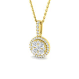 Cluster Diamond Pendant 0.33ct Gold – Lab-Grown & Natural Without Chain