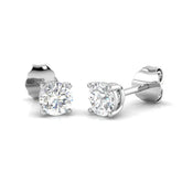 9ct White Gold 0.5ct Lab Grown Diamond Solitaire Earrings