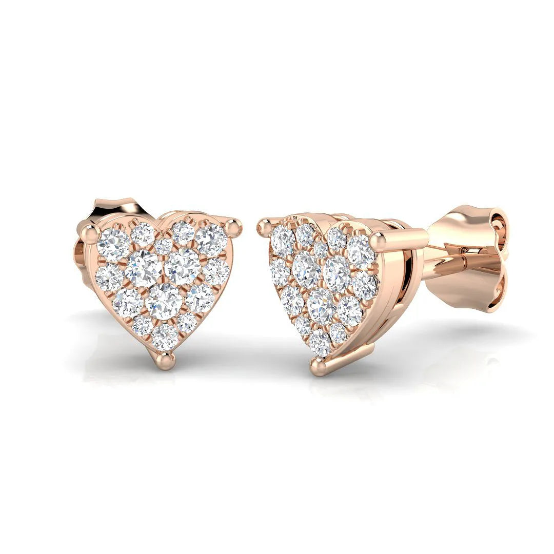 0.30 Natural/Lab Grown Diamond Cluster Earring In 9K/18K Hallmarked Gold