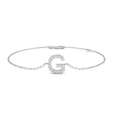 Personalized Diamond Chain, Luxury Gold Initial Jewelry, Lobster Claw Gold Bracelet