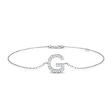 Personalized Diamond Chain, Luxury Gold Initial Jewelry, Lobster Claw Gold Bracelet