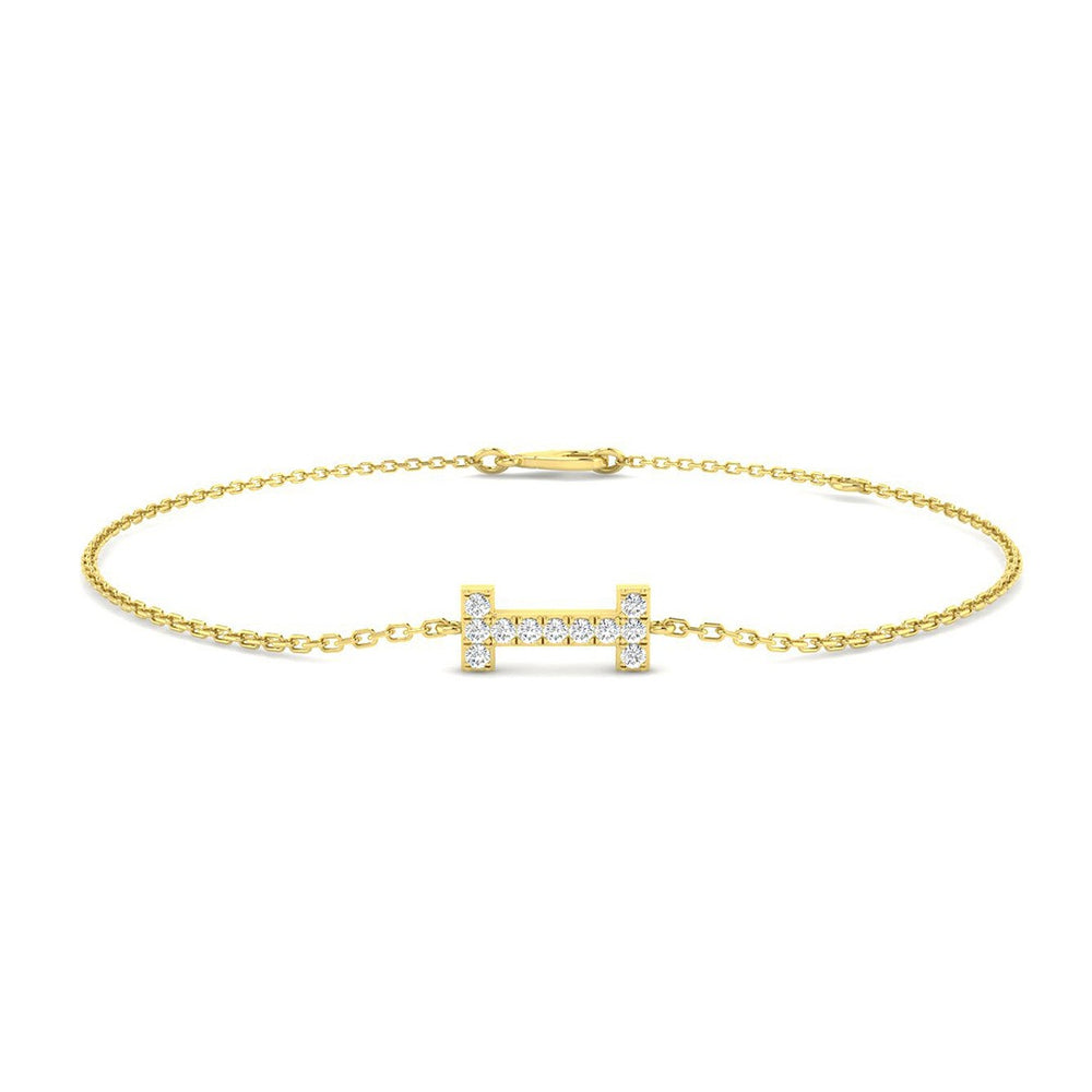 Personalized Diamond Chain, Trendy Platinum Bracelet, Lobster Clasp Diamond Bracelet