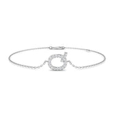 Lab Created Round Diamond Initial Q Bracelet in Platinum