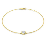Clover Diamant-Kettenarmband mit Lünetten- und Pavé-Fassung aus Naturdiamanten in Platin