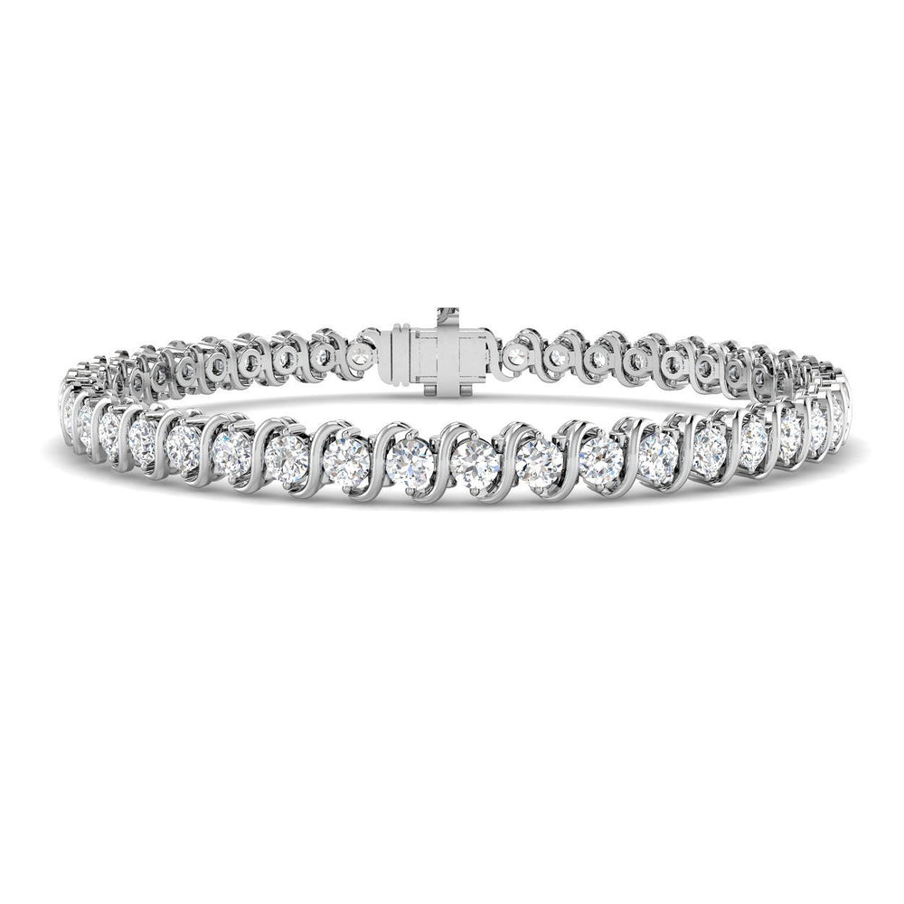 Natural Diamond Bracelet, Diamond Tennis Bracelet, S Link Diamond Bracelet, Round Cut Diamond Bracelet