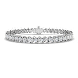 Natural Diamond Bracelet, Diamond Tennis Bracelet, S Link Diamond Bracelet, Round Cut Diamond Bracelet