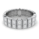 Art Deco–Inspired 15.40Ct Baguette & Round Diamond Tennis Bracelet in Gold or Platinum