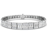 Bracelet de tennis de luxe en or et platine, serti de diamants ronds.
