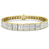 Bracelet de tennis de luxe en or et platine, serti de diamants ronds.